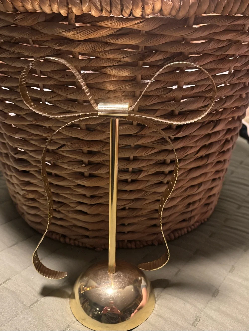 Urban Outfitters Gold Bow Jewelry Stand Lantern Accent